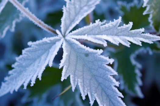 Frosty leaves in winter wonderland photo