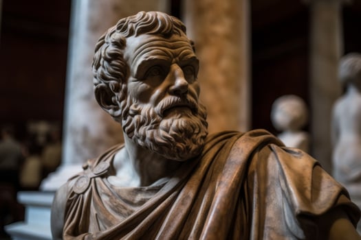Detailed sculpture of an ancient philosopher photo