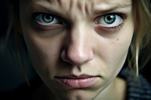 Intense gaze of a young person photo
