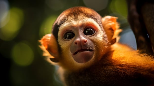 Curious monkey with big eyes photo