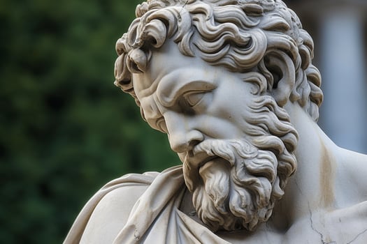 Detailed sculpture of classical greek figure photo