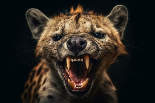 Fierce Hyena Growling Aggressively photo