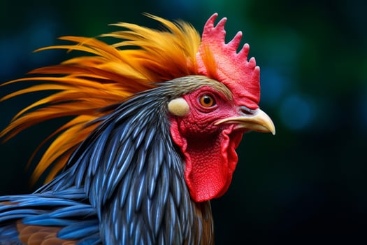 Vibrant rooster with striking features photo