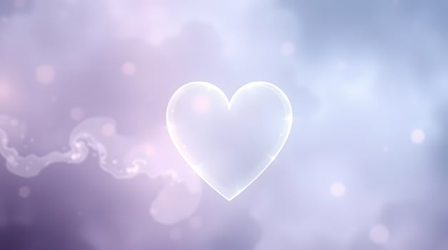 Glowing Heart Serene Lavender Bokeh Background photo