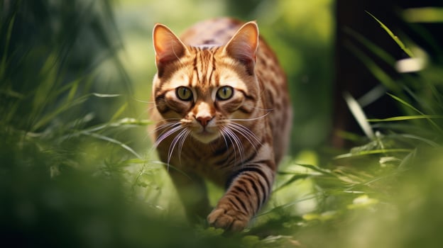 Curious cat in the grass photo