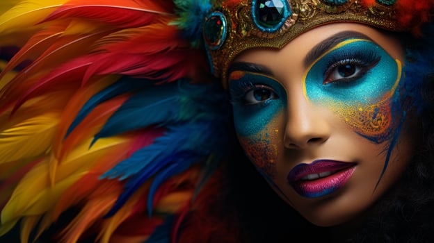colorful carnival makeup portrait photo