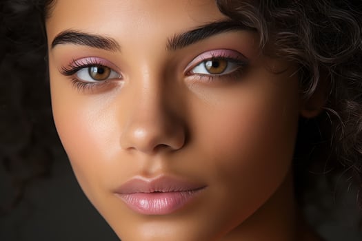 Closeup portrait of a woman with beautiful makeup photo