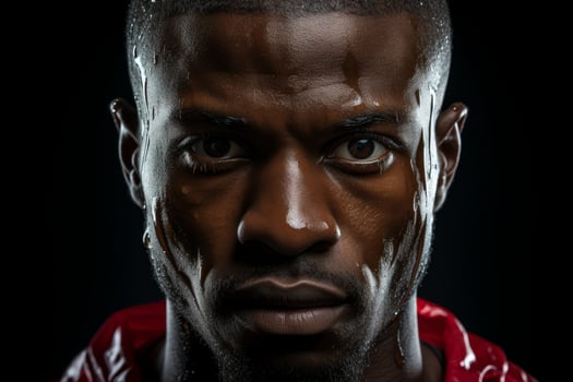 Intense gaze of determined athlete photo