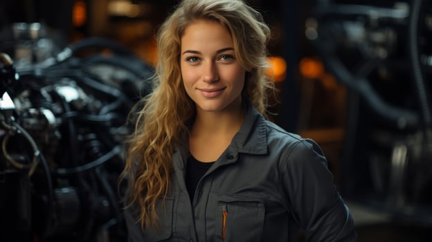 Smiling woman in casual outfit photo