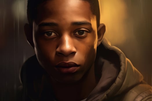 Thoughtful young man with serious expression photo