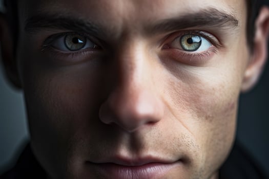 intense gaze of a mysterious person photo