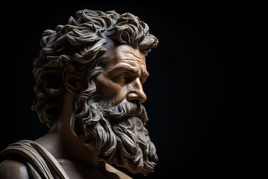 Dramatic portrait of an ancient male figure photo