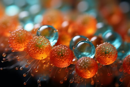 Vibrant orange flowers with water droplets photo