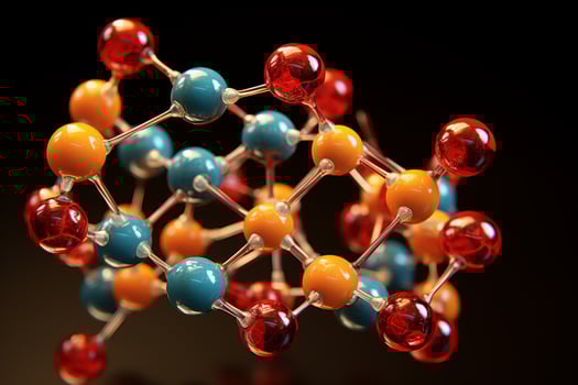 Colorful molecular structure model photo