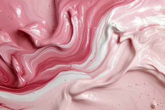 Abstract pink and white paint swirls texture background photo