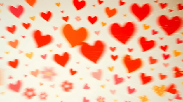 Whimsical Red Hearts. A Romantic Motion Blur Artwork photo