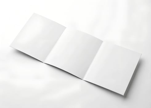 Square Front Back Blank white tri folded booklets mock ups set photo