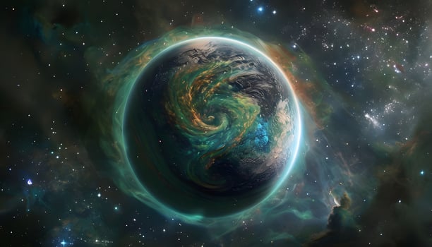 An image of the earth in space photo