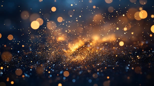 A bright orange and blue background with a lot of sparkles photo