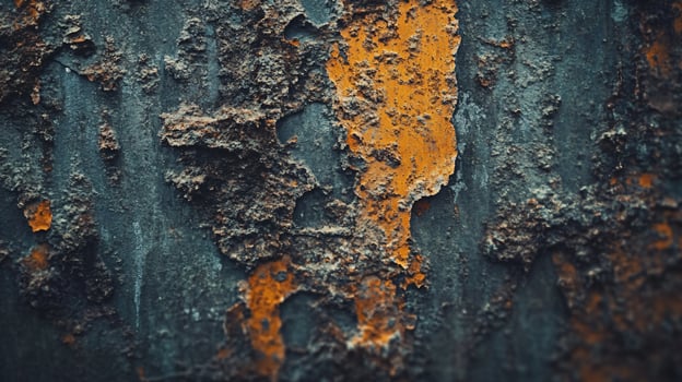 The image is of a wall with a lot of rust and paint peeling off photo