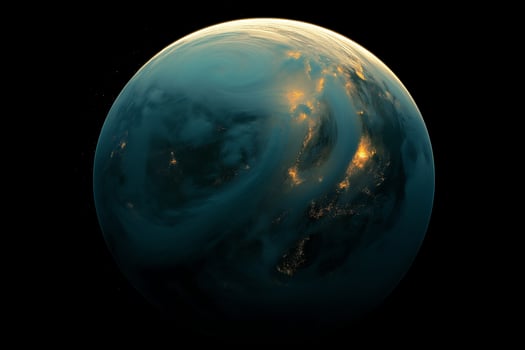 Earth from Space City Lights and Cosmic Backdrop photo