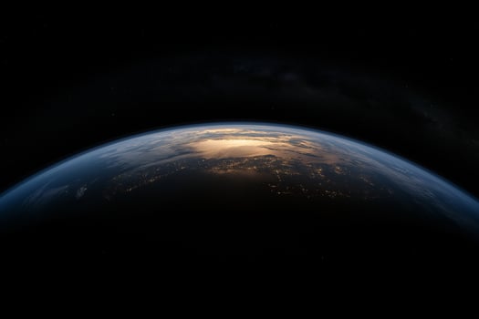 Earth from Space City Lights and Cosmic Backdrop photo