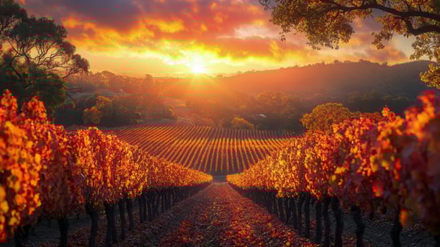Vineyard harvest at a Tuscan estate with ripe grapes ready for picking photo