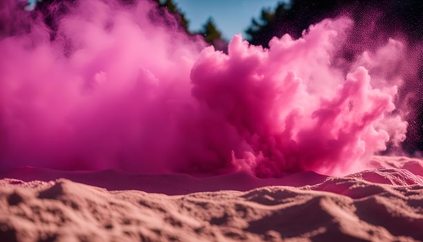 Pink Smoke Cloud in the Sand photo