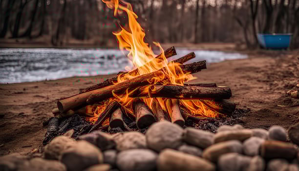 Campfire by the River photo