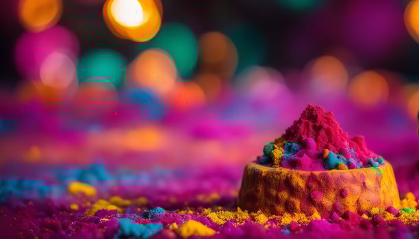 Colorful Holi Powder in Bowl photo