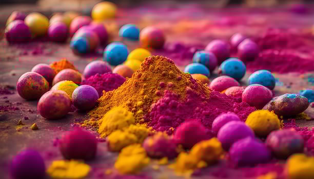 Colorful Holi Festival Powder and Eggs photo