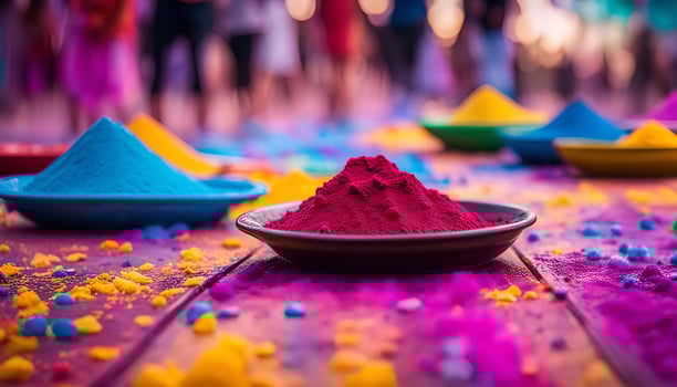 Colorful Powder on Wooden Table photo