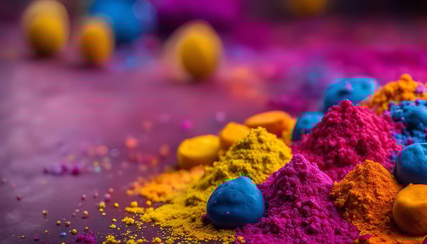 Colorful Powder on Purple Background photo