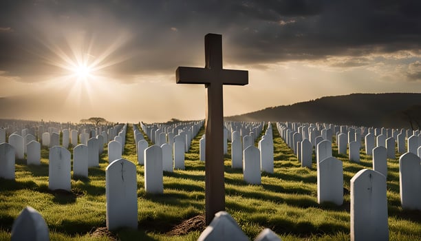 Sunset Over a Cemetery photo