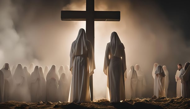 Religious Gathering Before the Cross photo