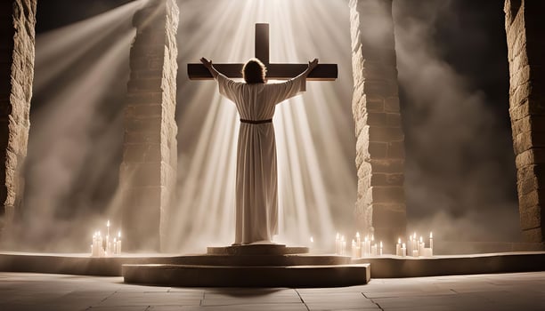 Jesus on the Cross in a Church Setting photo