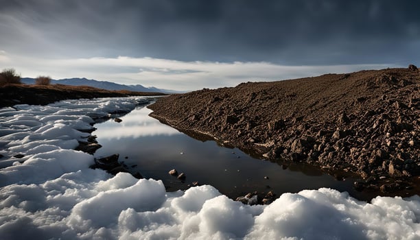 Frozen Stream in the Mountains photo