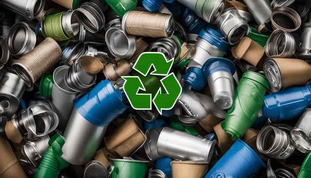 Recycling Coffee Cups and Cans photo