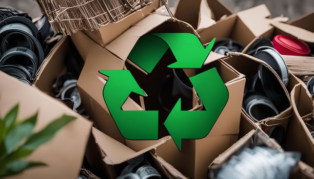 Recycle Symbol on Cardboard Boxes photo