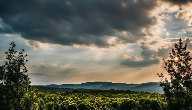 Majestic Sunset Over Rolling Hills photo
