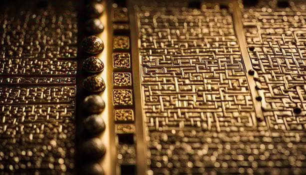 Close-up of an Intricate Gold Surface photo
