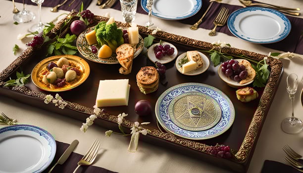 Gourmet Cheese and Fruit Platter on a Wooden Tray photo