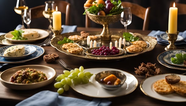 Elegant Table Setting with Fresh Food photo