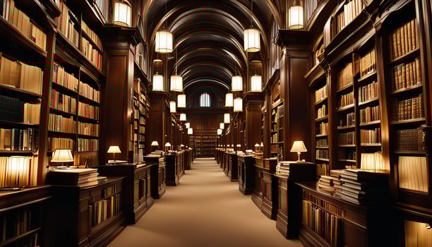 A Grand Library Rows of Books in an Ornate Setting photo