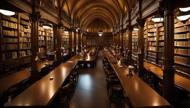 Grand Library Interior A Serene Sanctuary of Knowledge photo