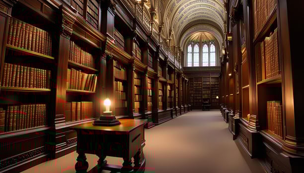 A Serene Library Hallway photo