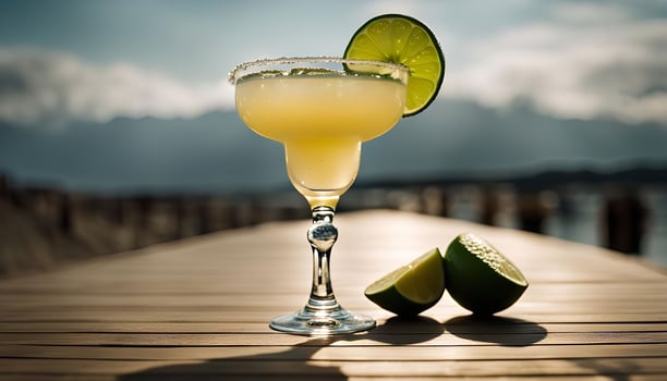 Margarita Cocktail on a Wooden Table photo