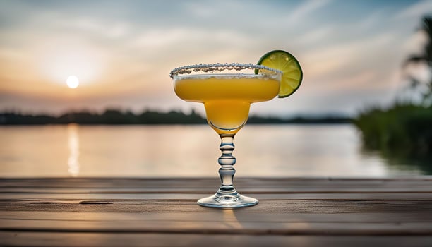 Margarita Cocktail at Sunset photo