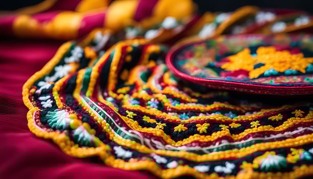 Close-up of Traditional Pakistani Dress Detail photo