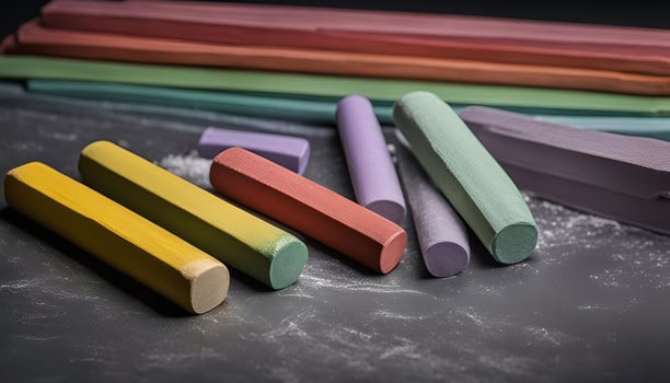 Colorful Chalk Sticks on a Dark Surface photo